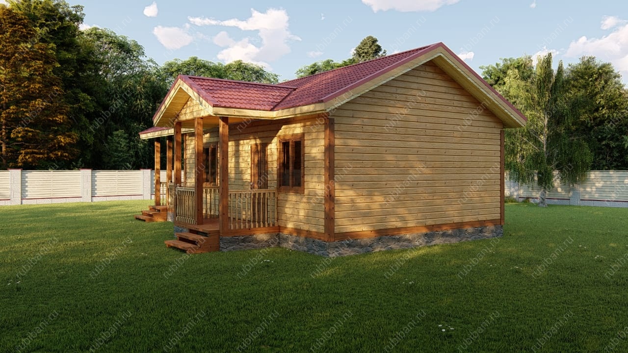 Баня из бруса 6 на 8.5 с террасой — фото 7 Баня из бруса 6 на 8.5 с террасой — фото 7