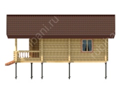 Баня из оцилиндрованного бревна 7×9 м (ББ-45), 63 м²