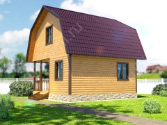 Баня из бруса 6 на 6 с беседкой 36 м²