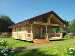 Баня из оцилиндрованного бревна 7×9 м (ББ-45), 63 м²