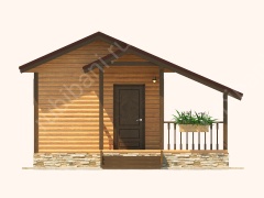 Баня из бруса 6×6 (Б-70), 28 м²