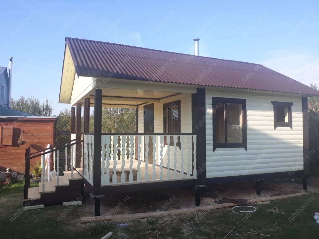 Баня из бруса 6 на 4 с террасой — фото 3 Баня из бруса 6 на 4 с террасой — фото 3