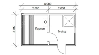 Мобильная баня 2.3×5, 11.5 м²