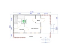 Баня из бруса 5×8 (Б-144), 40 м²