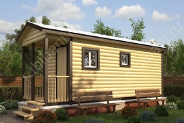 Мобильная баня 2.3×7 с крыльцом, 16.1 м²