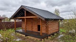 Баня 4×4 с террасой, 24 м²