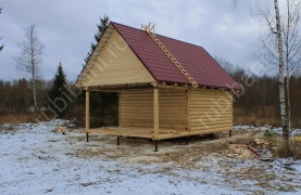 Баня 6×5 с террасой, 42 м²