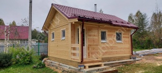 Баня из бруса 6 на 4 с туалетом 24 м²