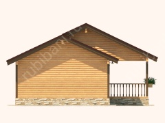 Баня из бруса 6×8 с террасой и чердаком (Б-62), 48 м²