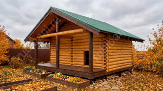 Баня 4×4 с террасой, 24 м²