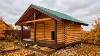 Баня 4×4 с террасой, 24 м²