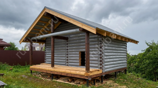 Баня 4×4 с террасой, 24 м²