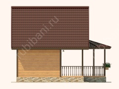 Баня из бруса 6×8 с террасой (Б-67), 68 м²