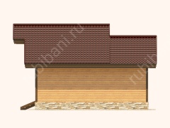 Баня из бруса 6×8 с террасой и чердаком (Б-62), 48 м²