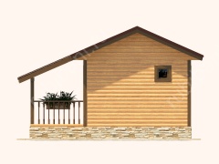 Баня из бруса 6×6 (Б-70), 28 м²
