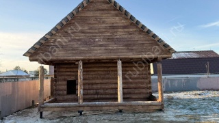 Баня 6×6 с террасой, 48 м²