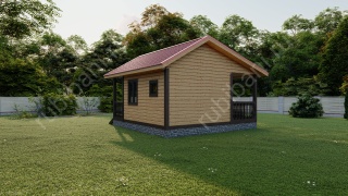 Баня из бруса 6×6 (Б82), 36 м²