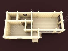 Баня из бревна 5.5×12.2 м (ББ-15), 67.1 м²