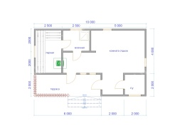 Баня из бруса 6×10 (Б-146), 60 м²
