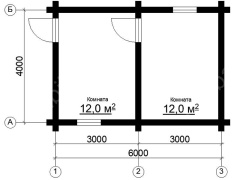 Дом 4×6 м в лапу, 24 м²