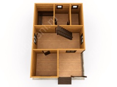 Баня из бруса 6×9 с мансардой (Б-24), 54 м²