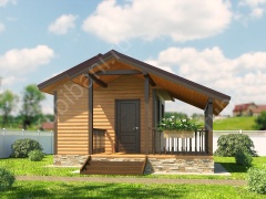 Баня из бруса 6×6 (Б-70), 28 м²