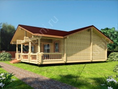 Баня из бревна 10 на 10 с бассейном 100 м²